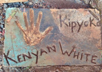 Handabdruck „Kenyan White“ im Trainingscamp in Iten, Kenia 2016